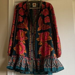 FARM Rio Pink and Teal Floral Tunic